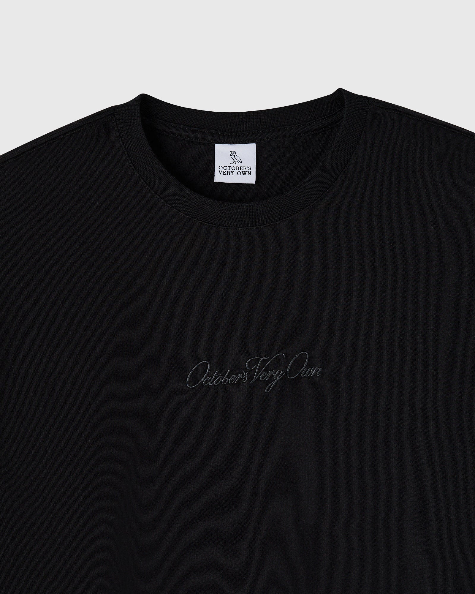 Luxe Jersey Script Tee Black