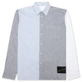 Classic Fit Patchwork Shirt Light Blue Grey