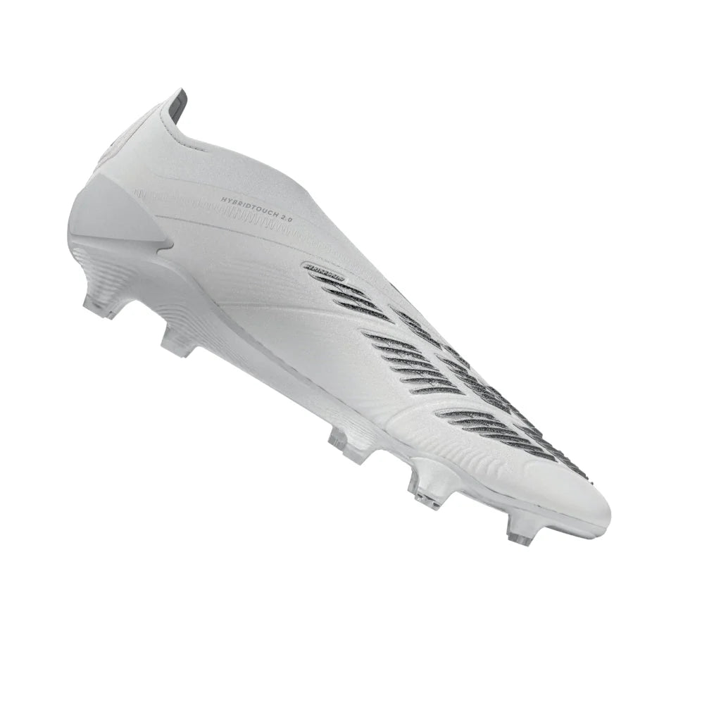 adidas Predator Elite Laceless FG Firm Ground Soccer Cleats White Silver Metallic White