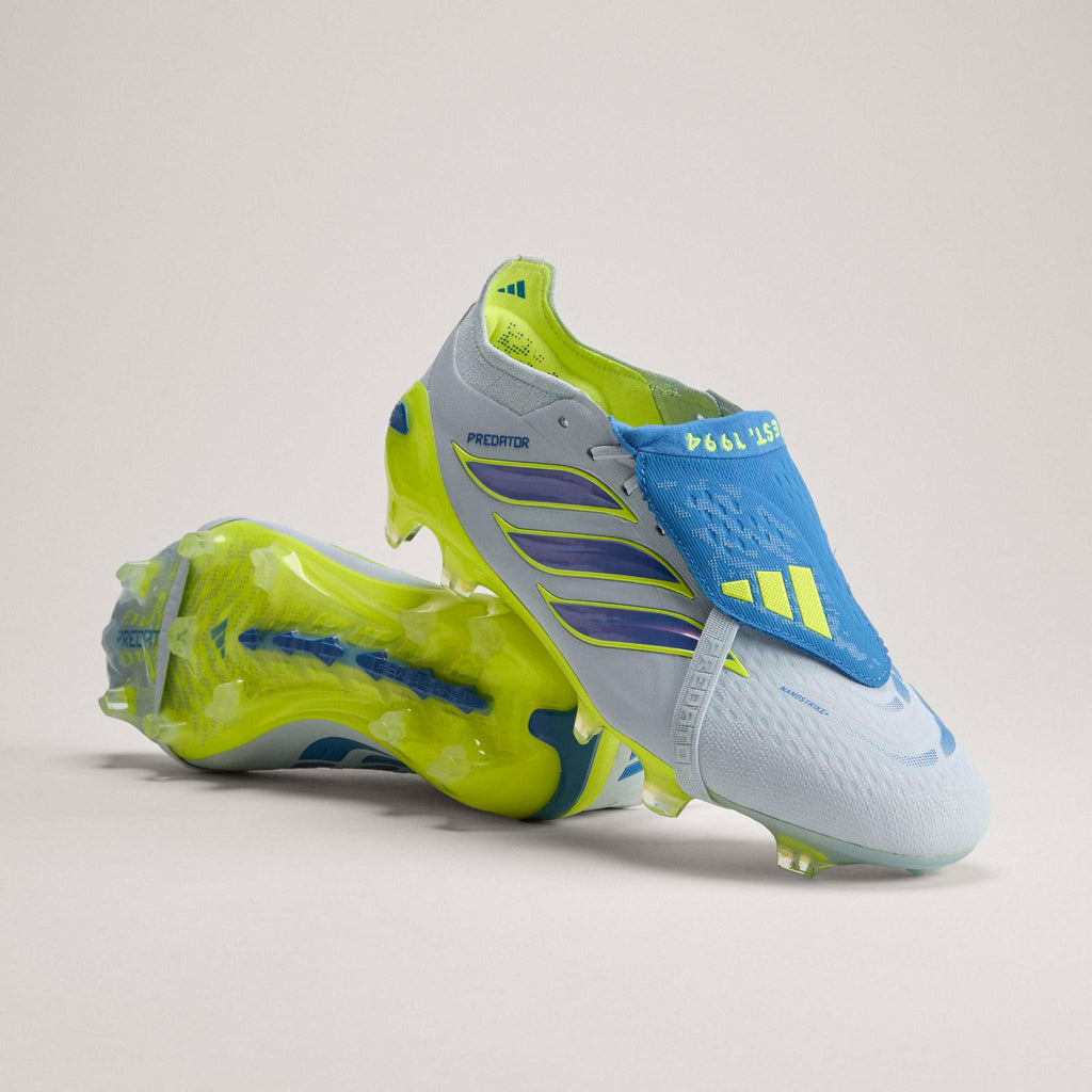 adidas Predator Elite Fold Over Tongue FG Firm Ground Mens Soccer Cleats Sky Blue Yellow