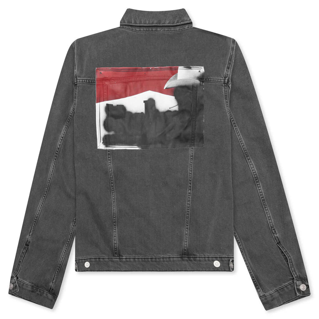 Mark Flood Square Denim Jacket Washed Black