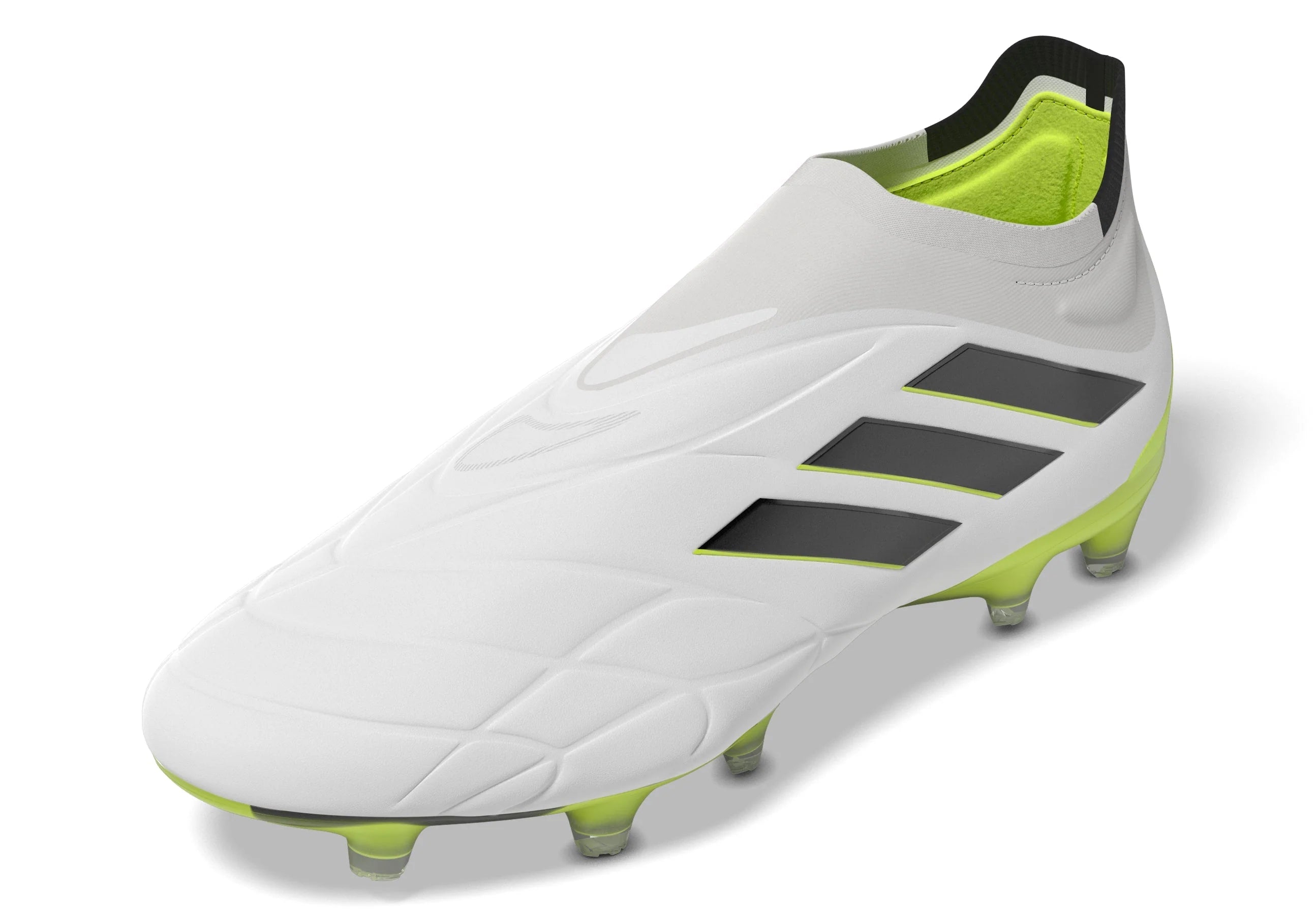 adidas Copa Pure FG Firm Ground Soccer Cleats White Black Lucid Lemon