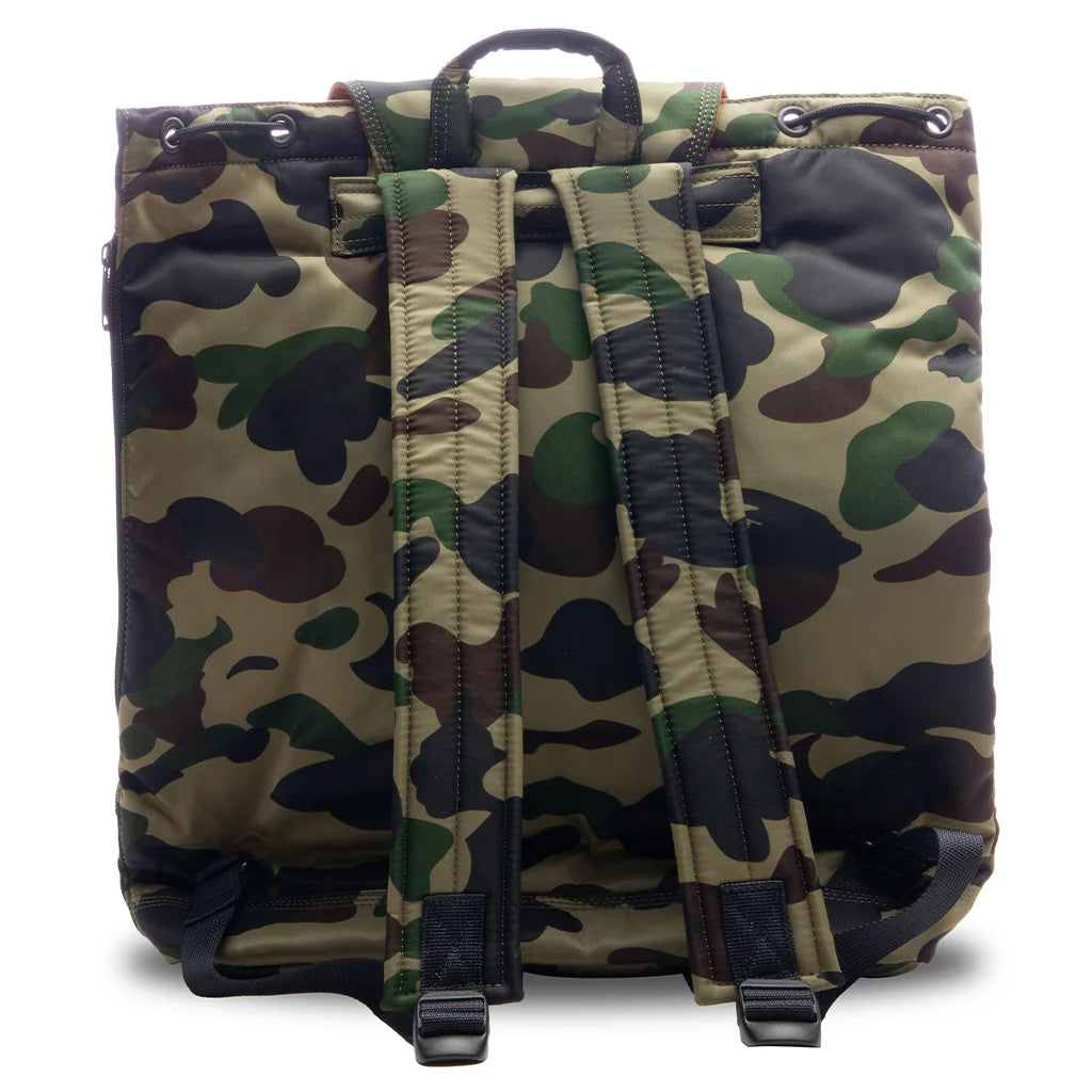 A Bathing Ape x Porter 1st Camo Rucksack Green