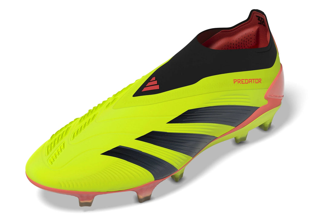 adidas Predator Elite Laceless FG Laceless Firm Ground Soccer Cleats Solar Yellow Black Solar Red