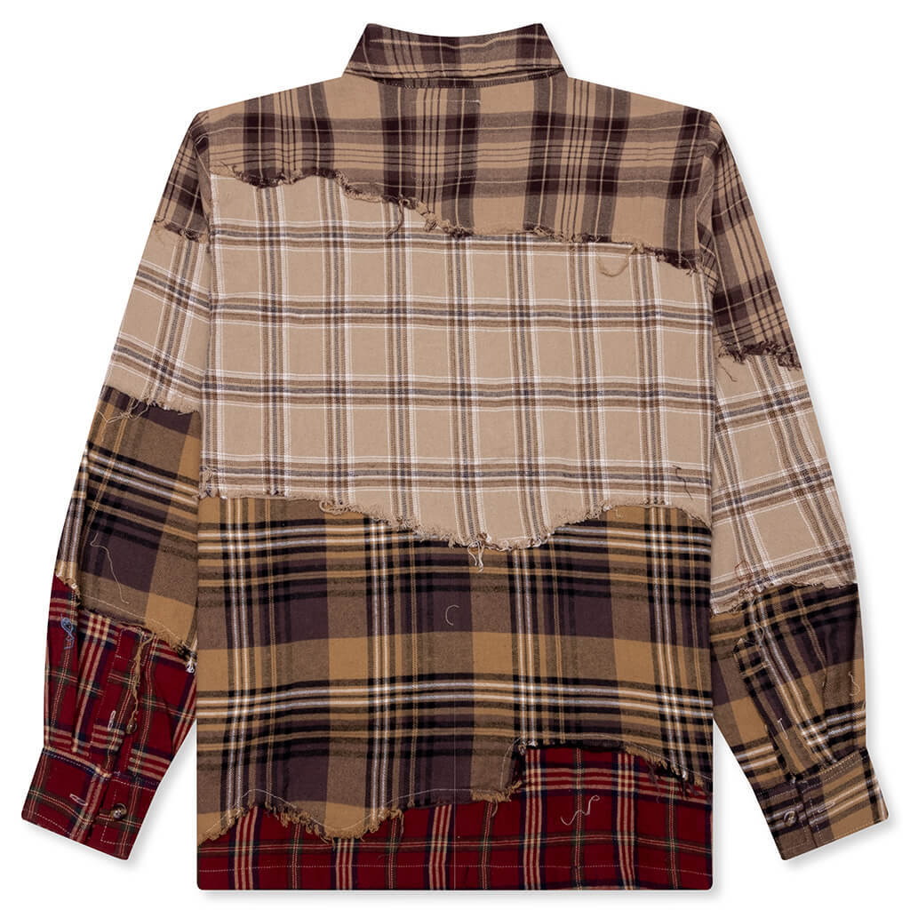 Face Patchworked Flannel Red Multi