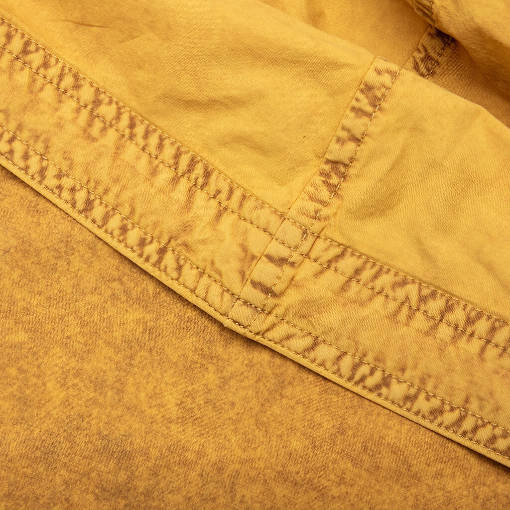 Garment Dyed Hooded Button Up Shirt Fn Mn Shir000861 Yellow Brown