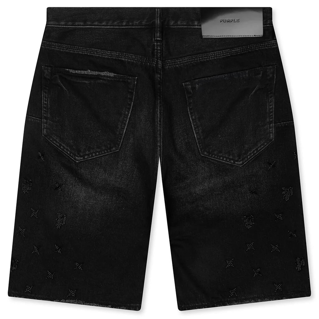 Beaded Monogram Shorts Black