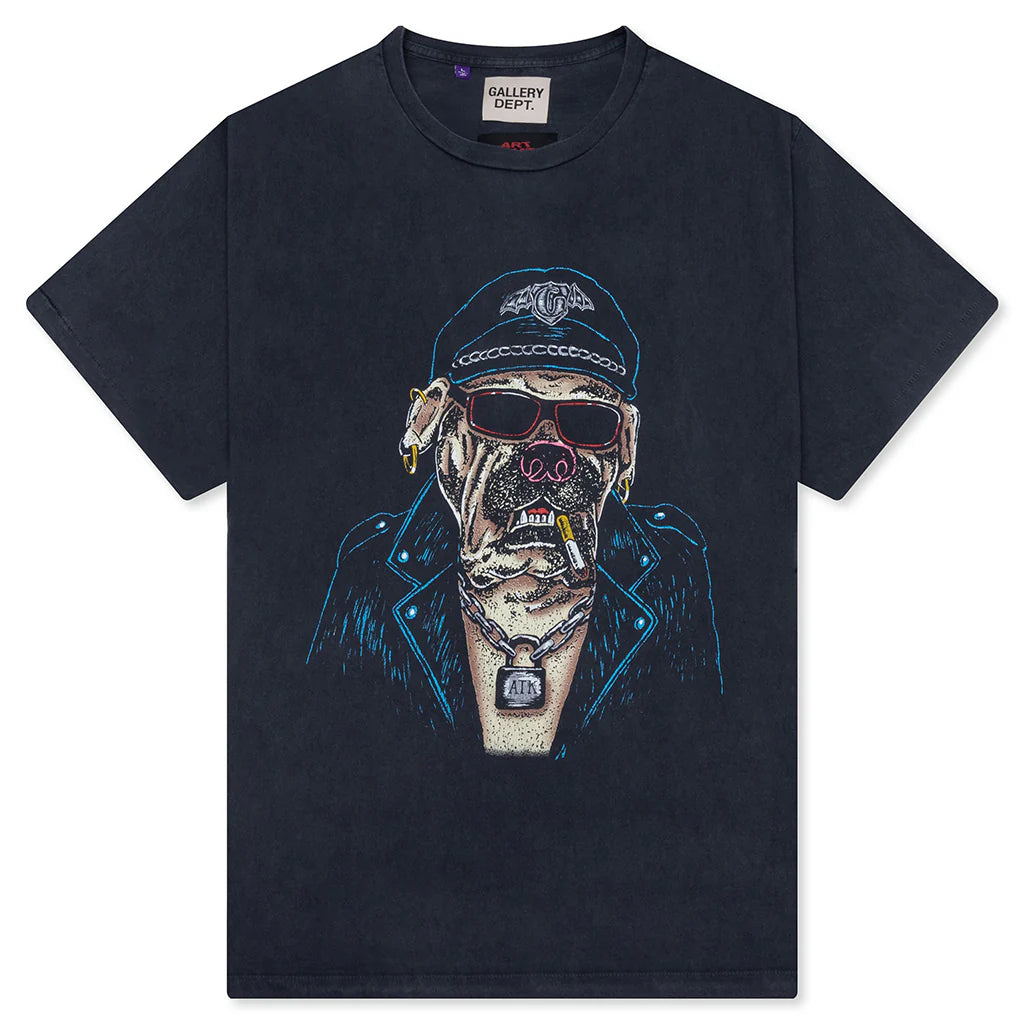Oct Biker Dog Tee Vintage Black