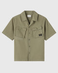Linen Ripstop Camp Shirt Olive Green