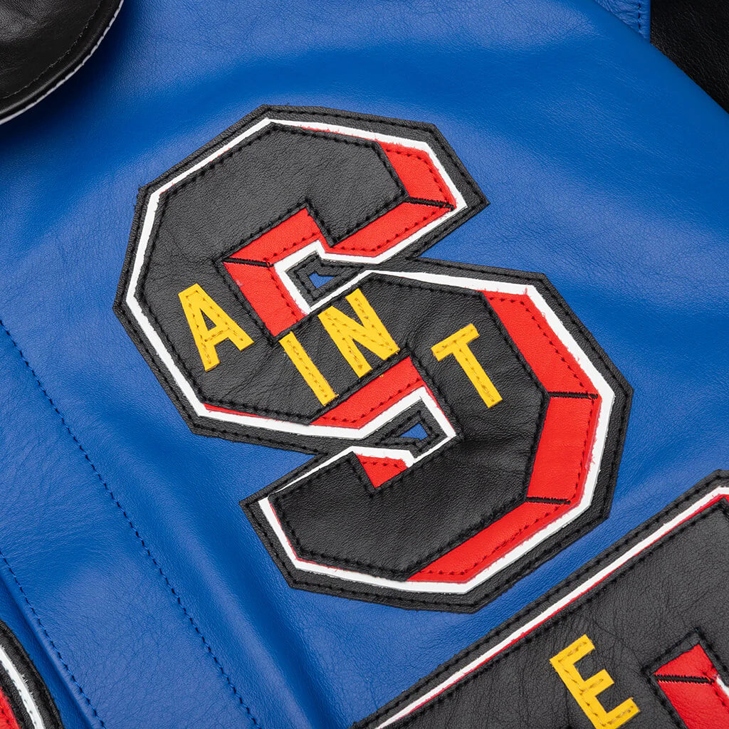 Saint Michael x Denim Tears Holy Grail Varsity Jacket Blue