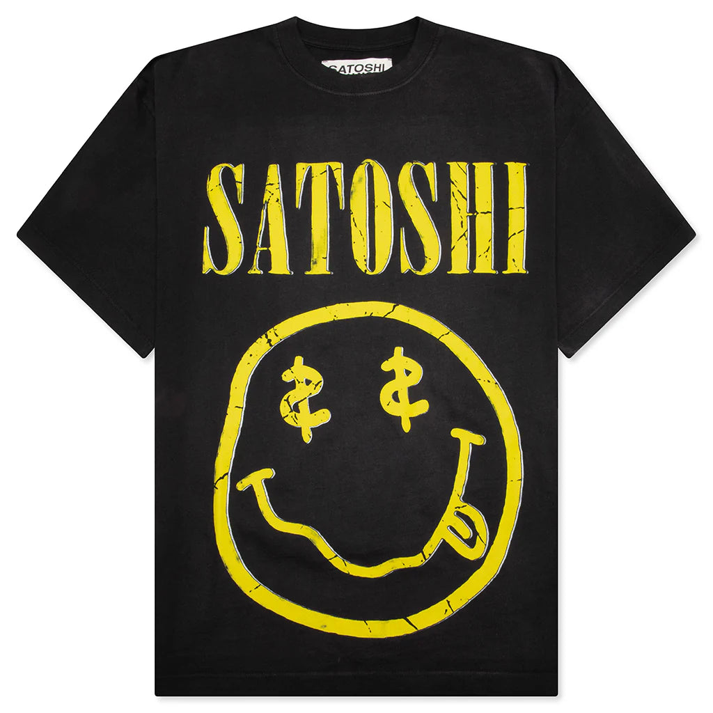 Smiley Tee Washed Black