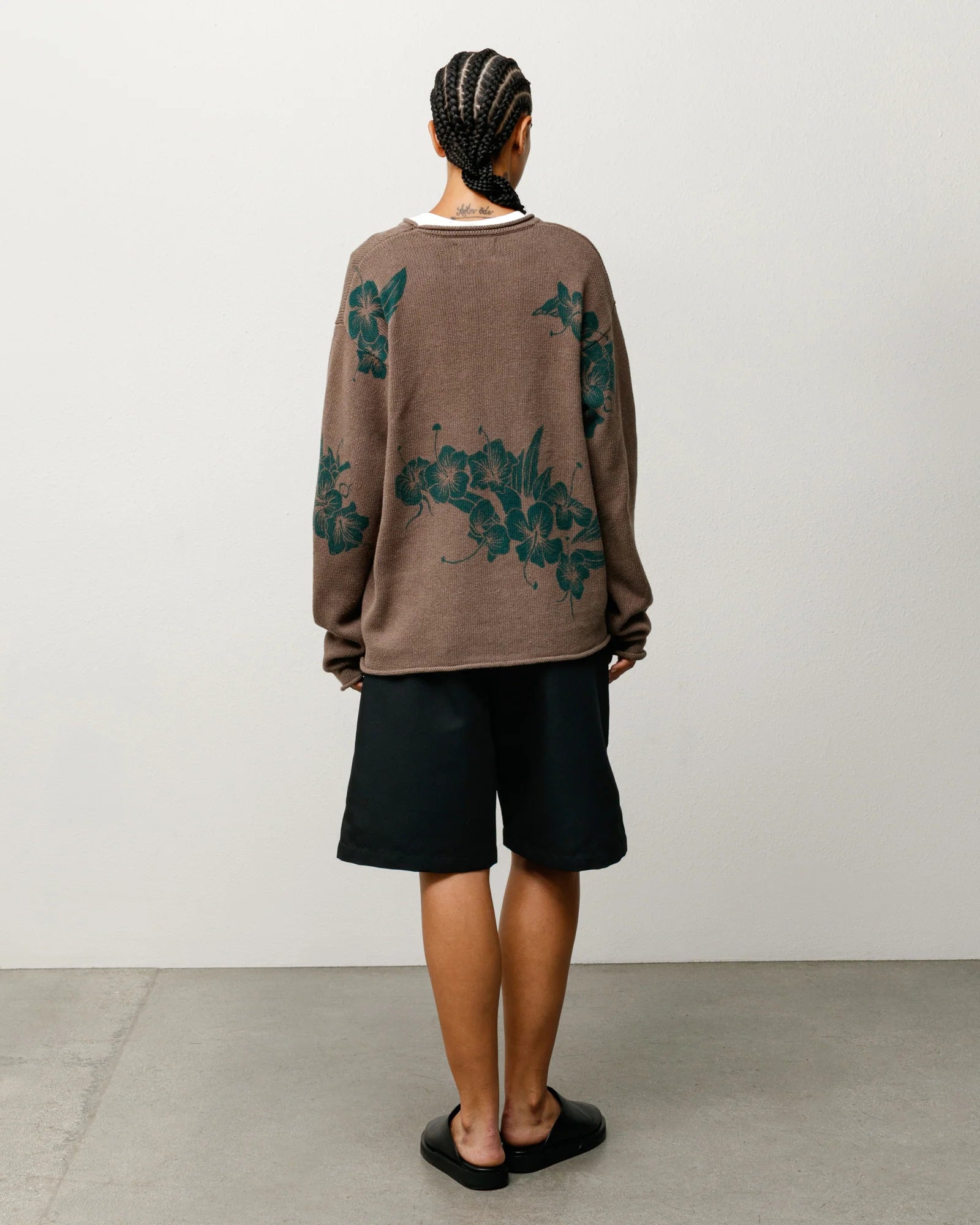 FLORAL ROLL NECK SWEATER