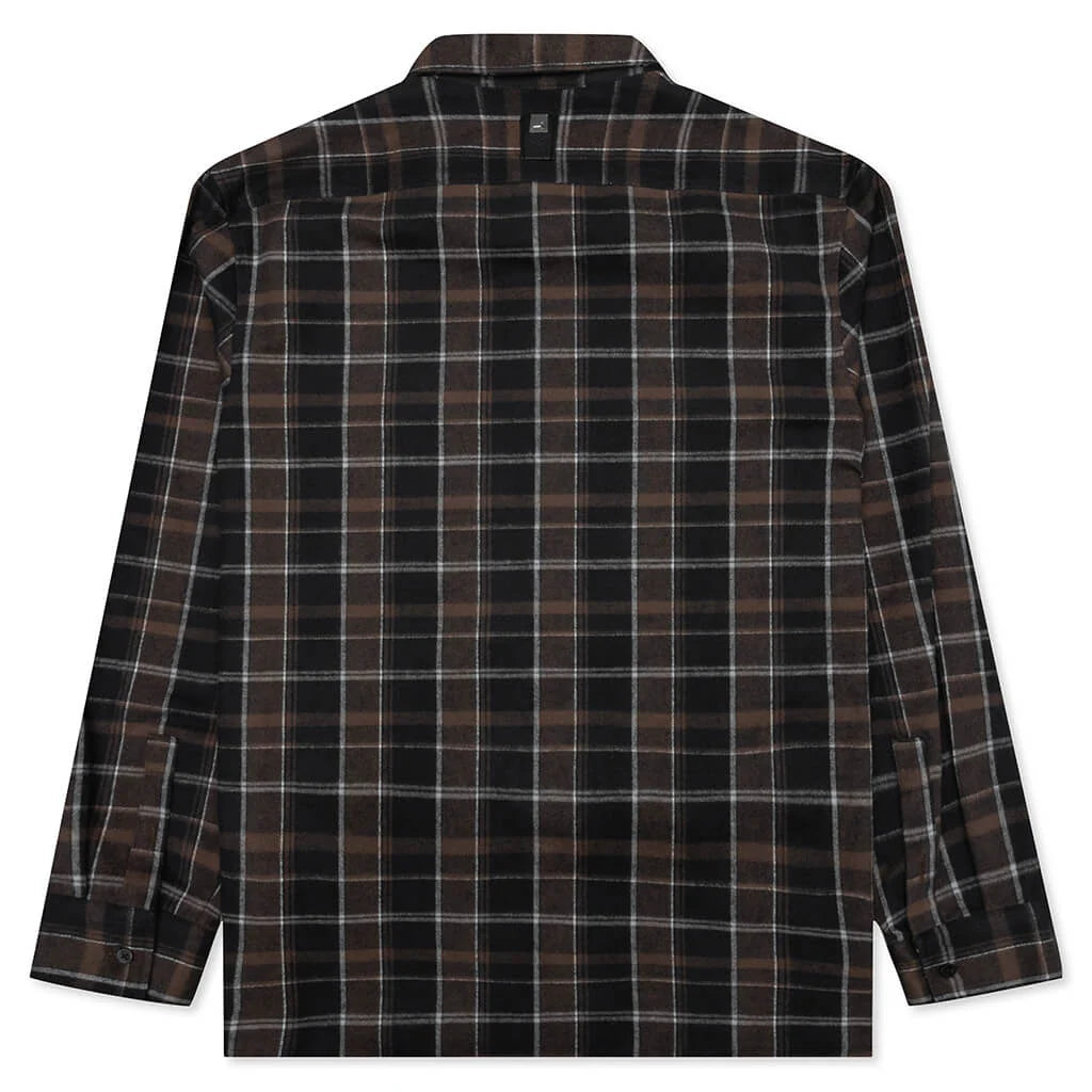 Plaid Logo Shirt Brown Black