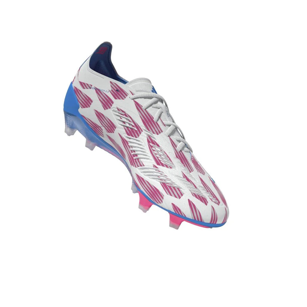 adidas Predator Elite FG Mens Firm Ground Soccer Cleats White Solar Blue Solar Pink