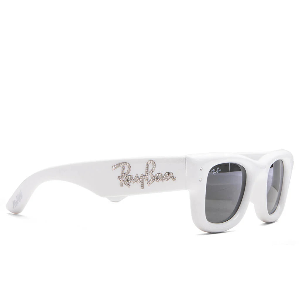 Ray Ban x AAP Rocky Wayfarer Puffer Crystal Edition White Strass