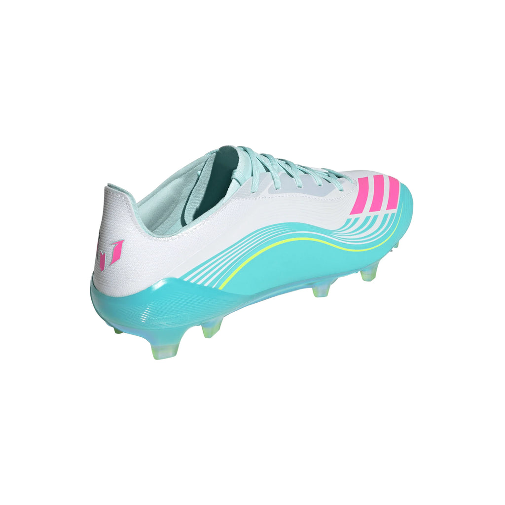 adidas F50 Messi Elite FG Firm Ground Mens Soccer Cleats White Pink Aqua