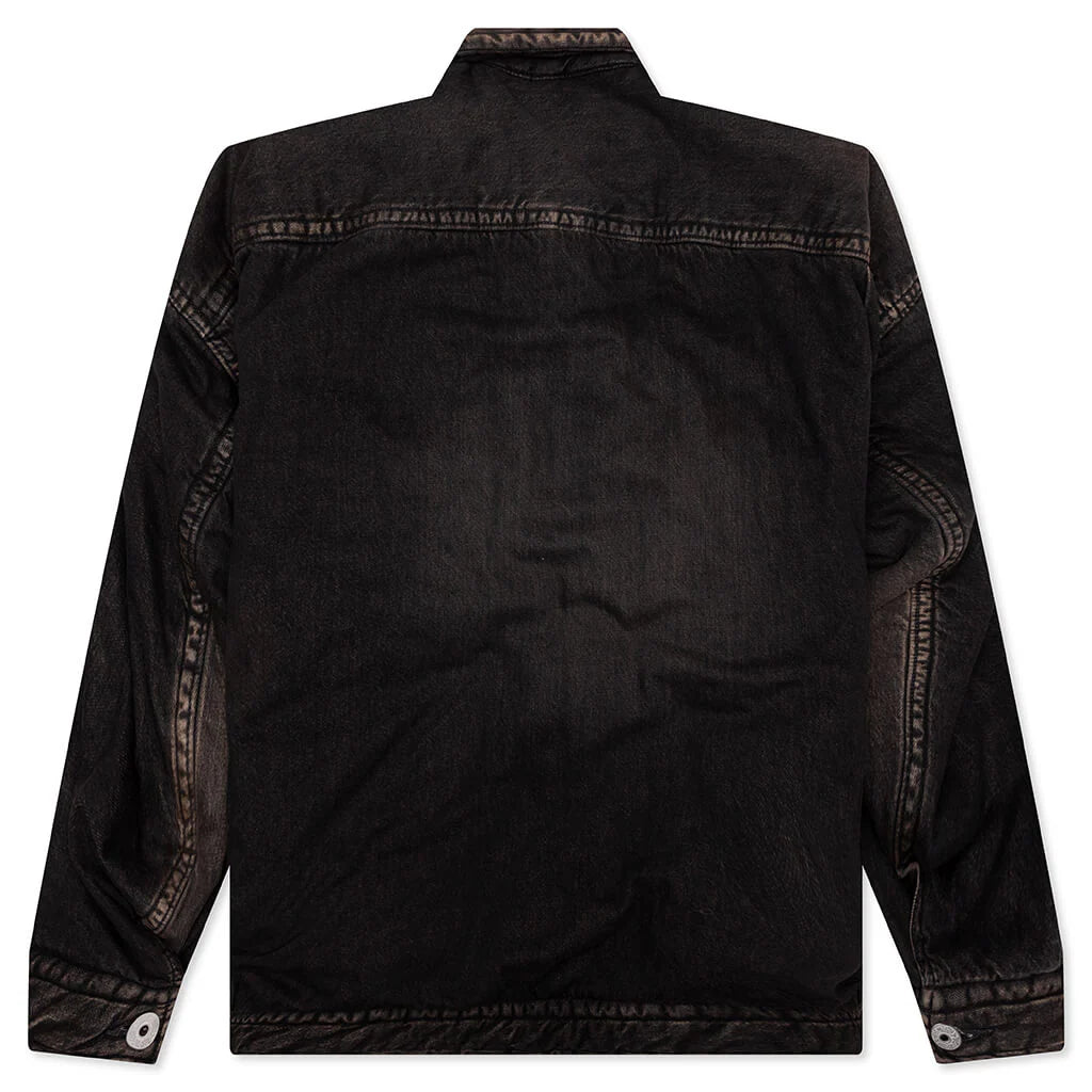 Puffer Denim Jacket Black