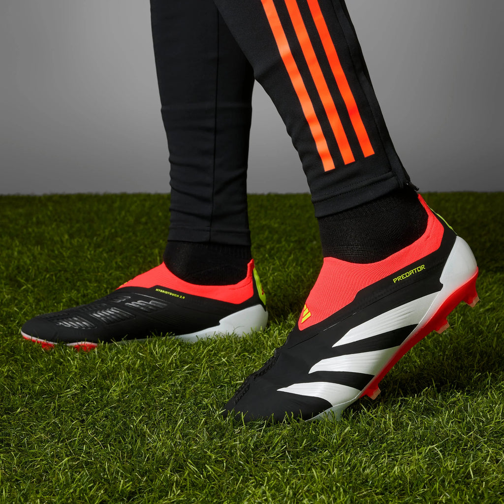 adidas Predator Elite Laceless FG Firm Ground Soccer Cleats Black White Solar Red