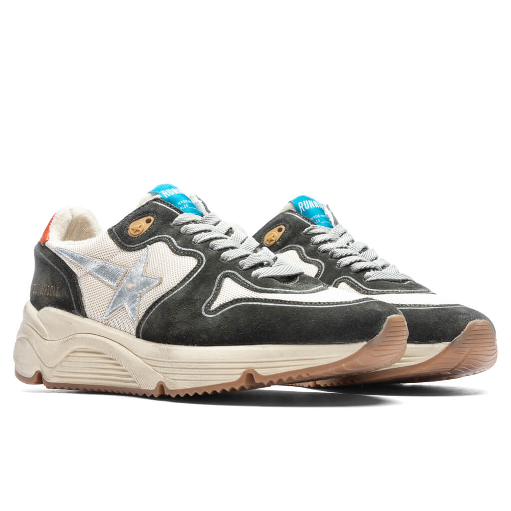 Running Sole Net Cream Dark Grey Silver