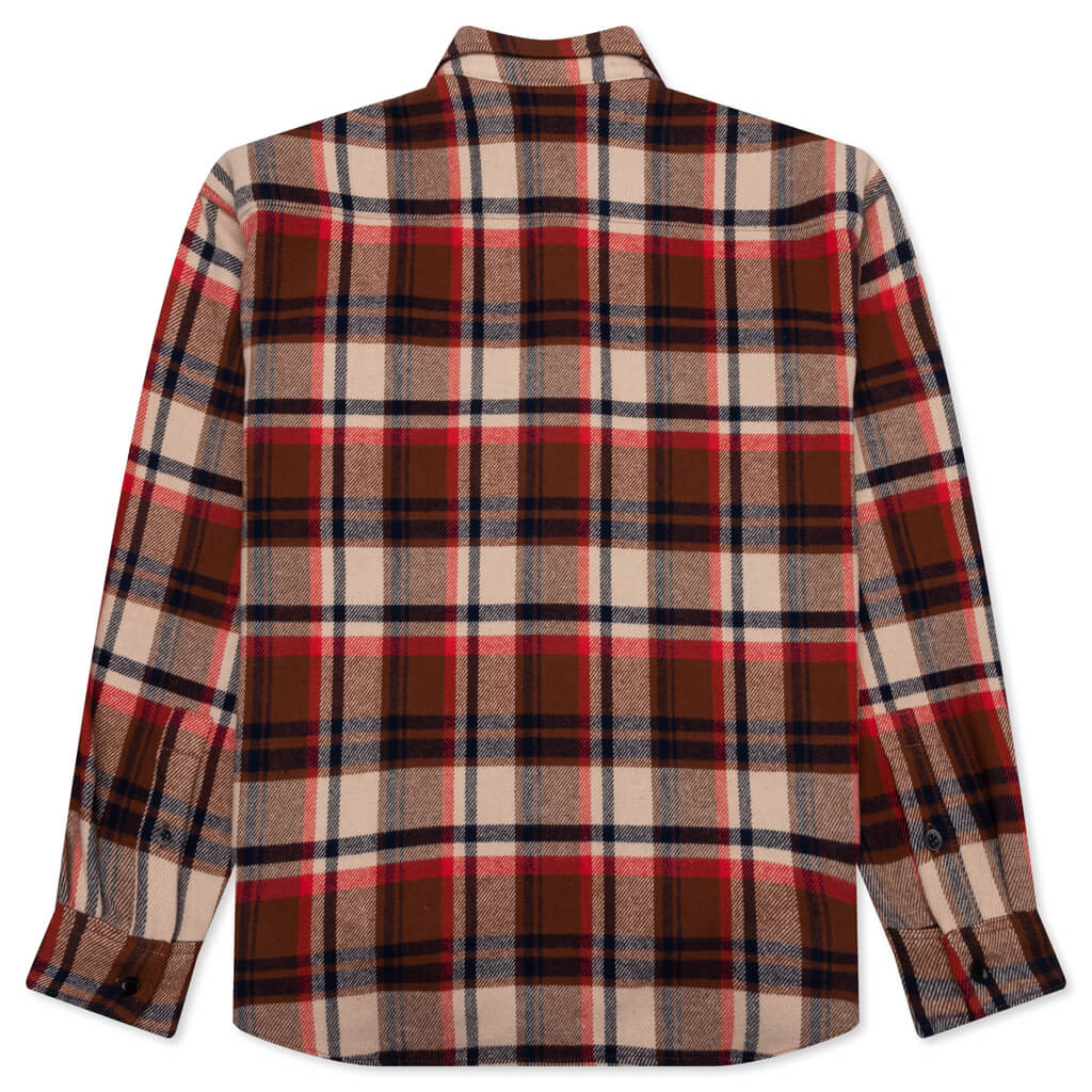 Bape Check Ape Head One Point Flannel Shirt Red