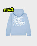 KIDS SCRIPT HOODIE BLUE