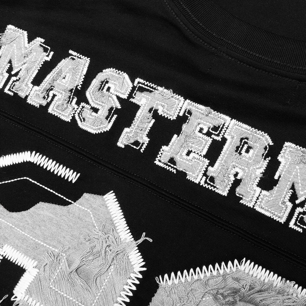 69 Distressed Patch Half Sleeve Tee Black