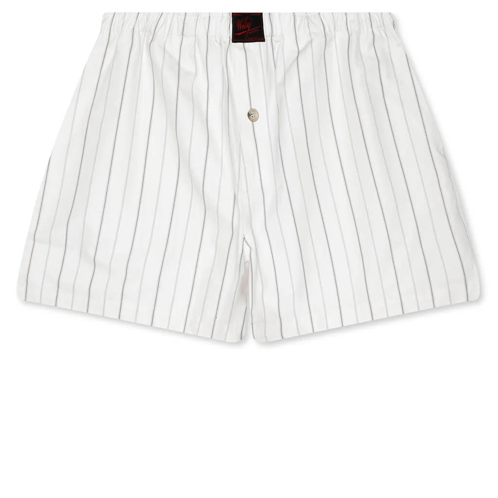 Willy Woven Boxer White Black Stripe