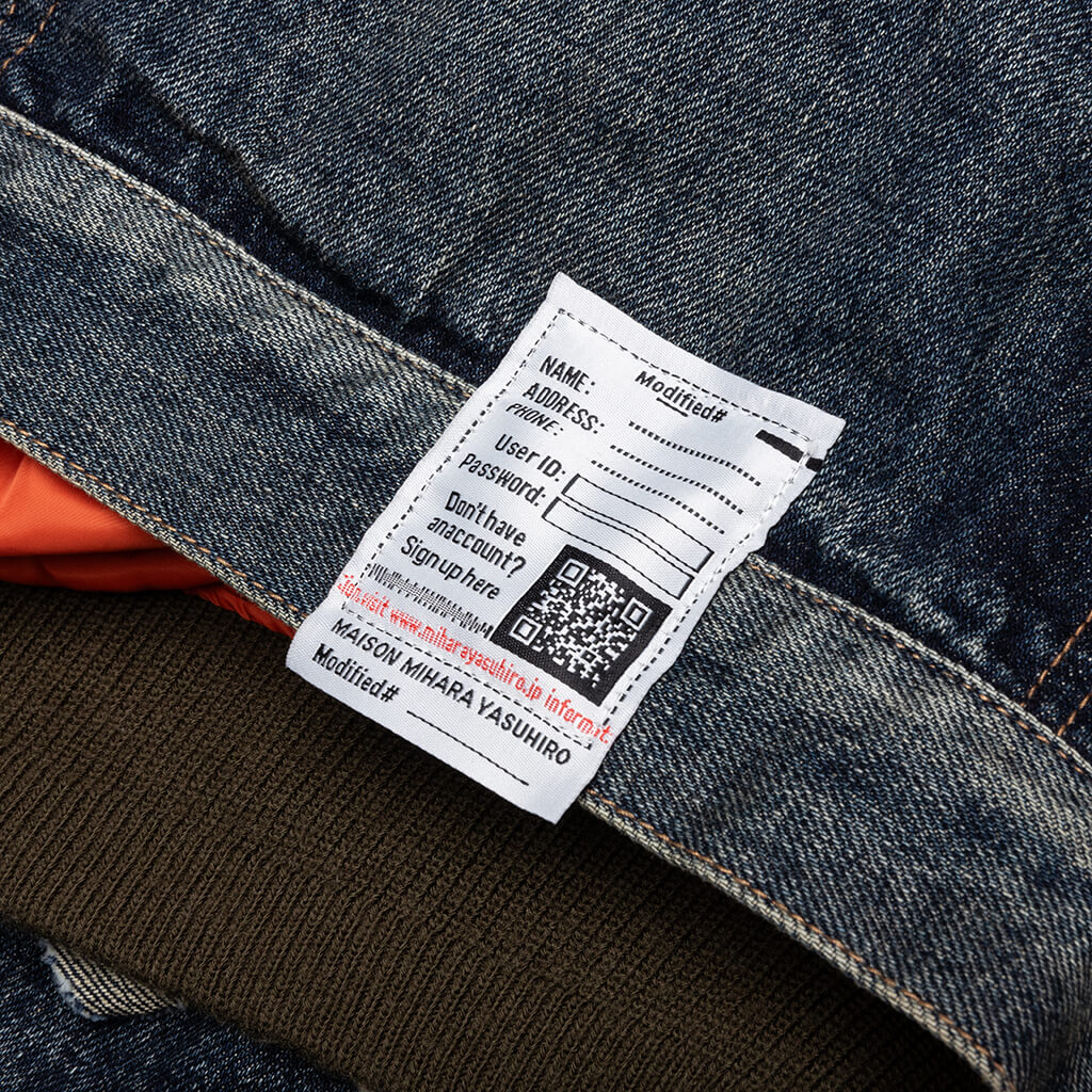 Flight Jacket Layered Denim Indigo