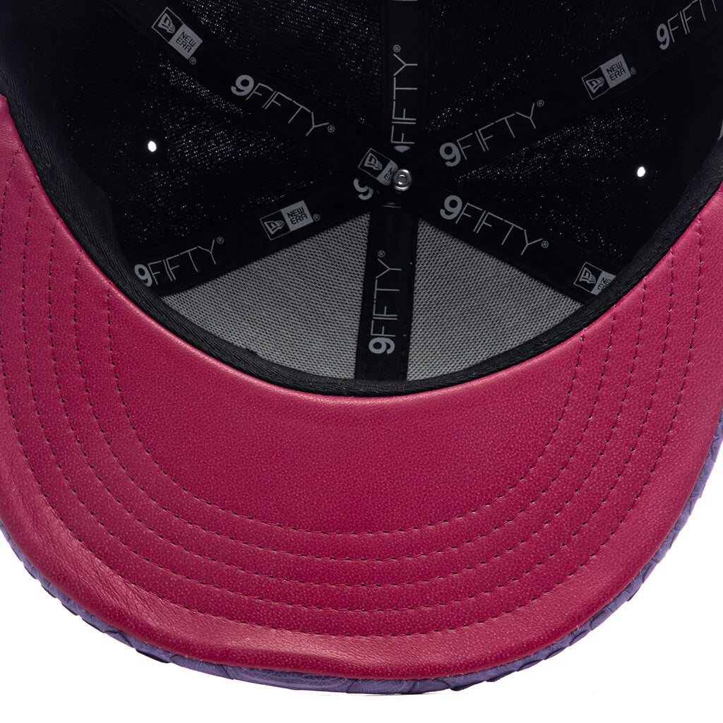 Just Don x Usher Super Bowl LVIII 9FIFTY Snapback Hat Black Purple Python