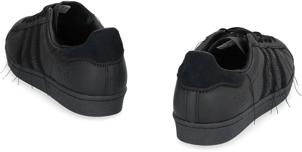adidas Y 3 Superstar leather low top sneakers Black