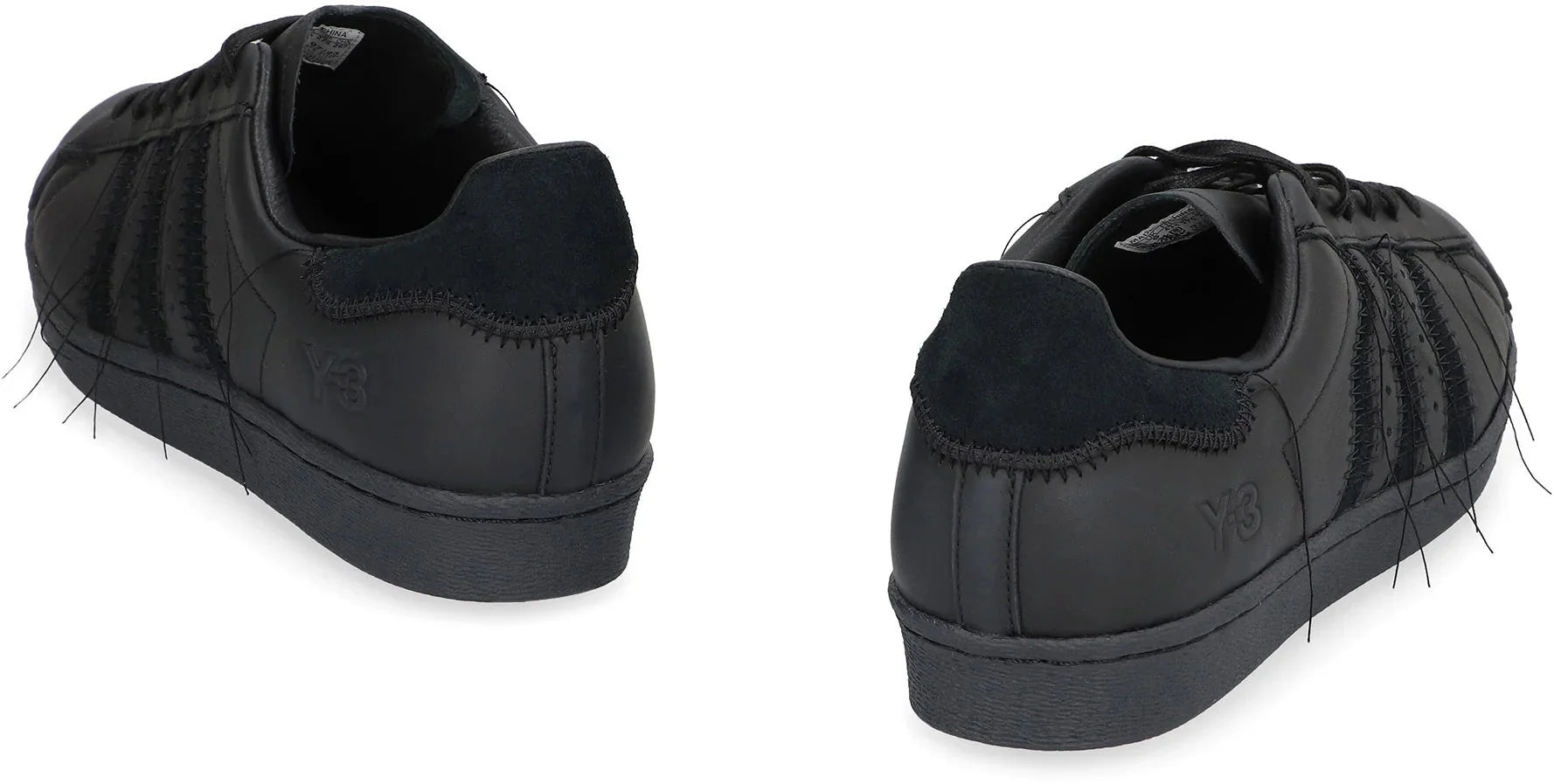 adidas Y 3 Superstar leather low top sneakers Black