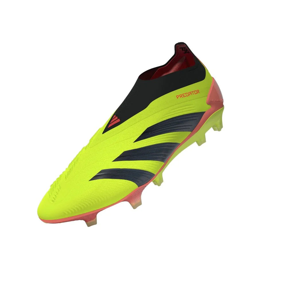 adidas Predator Elite Laceless FG Laceless Firm Ground Soccer Cleats Solar Yellow Black Solar Red
