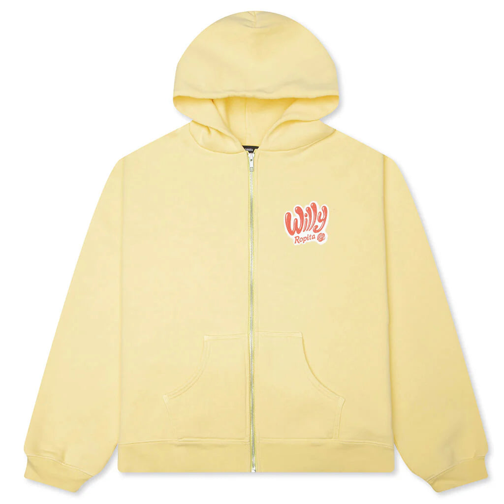Willy Ropita Shrunken Zip Hoodie Pale Banana