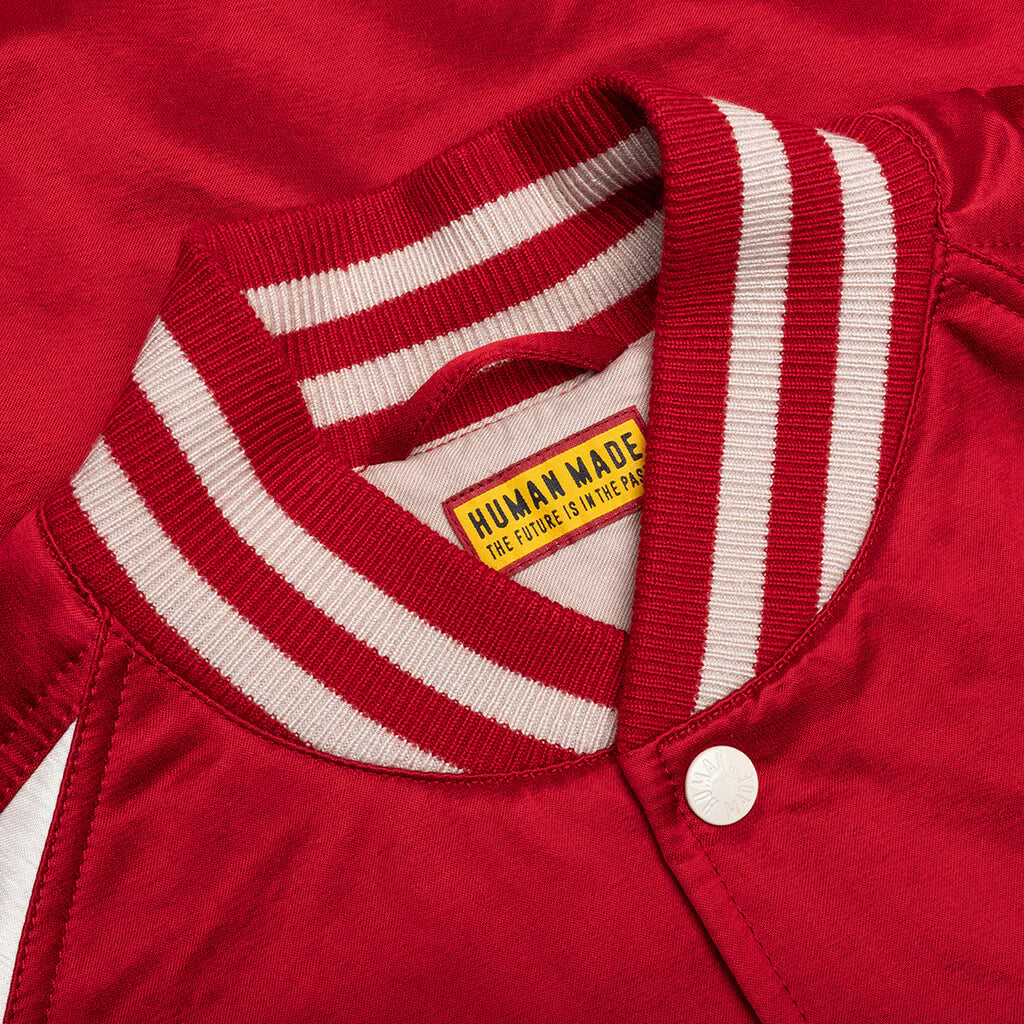 Satin Stadium Jacket Red