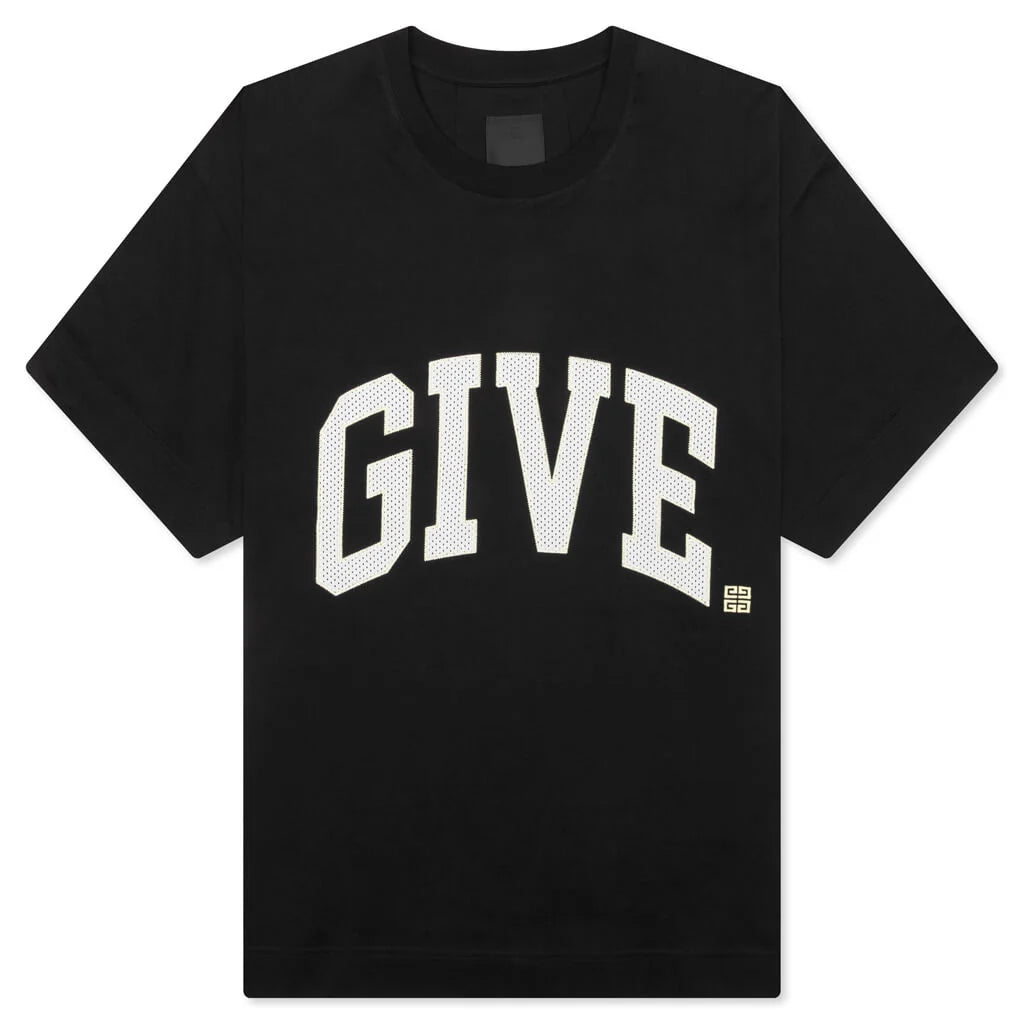 College Boxy Fit T Shirt Black