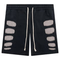 Patchwork Moto Short Washed Black