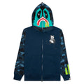 Color Camo Panda Full Zip Hoodie Navy