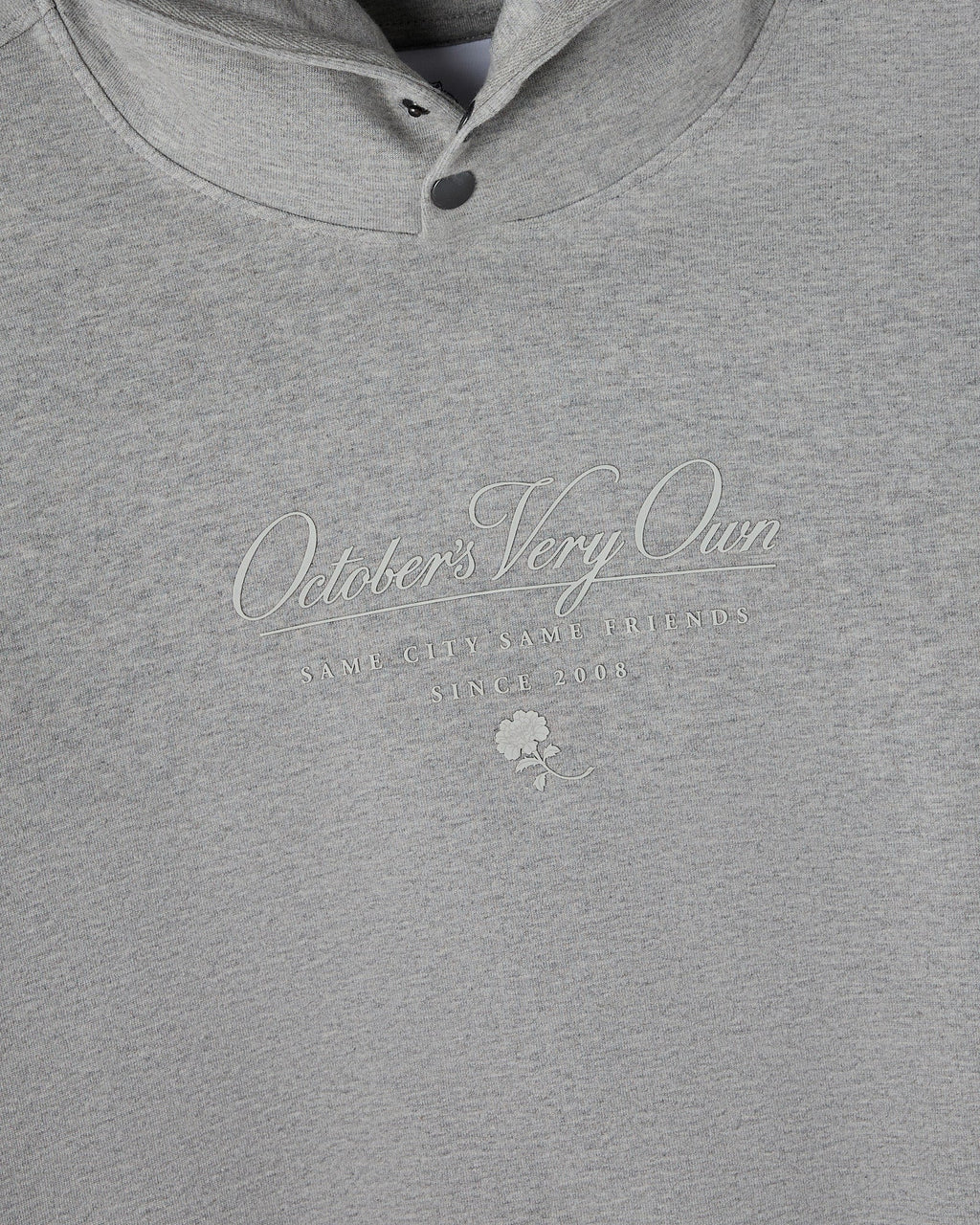 Double Knit Script Hoodie Heather Grey