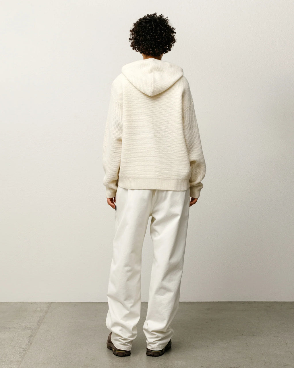 TEXTURED ZIP HOODED SWEATER