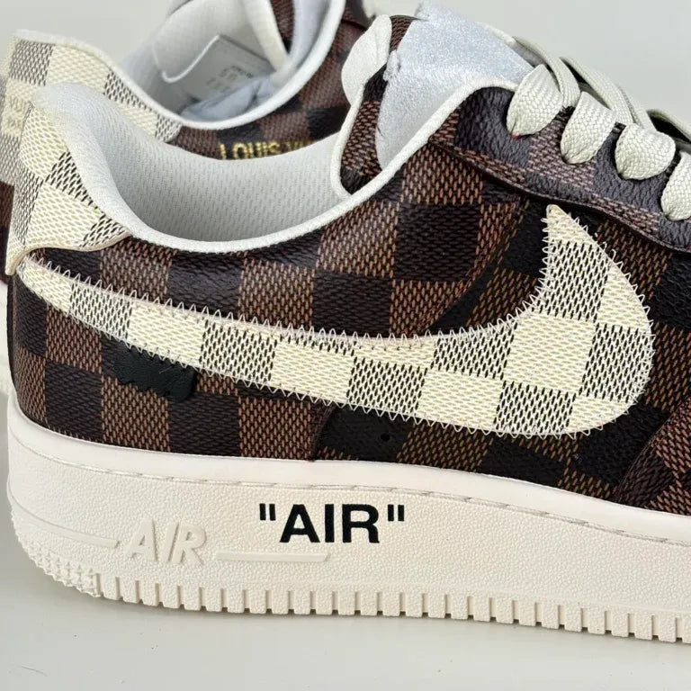 Louis Vuitton x Nike Air Force 1 Damier Brown White