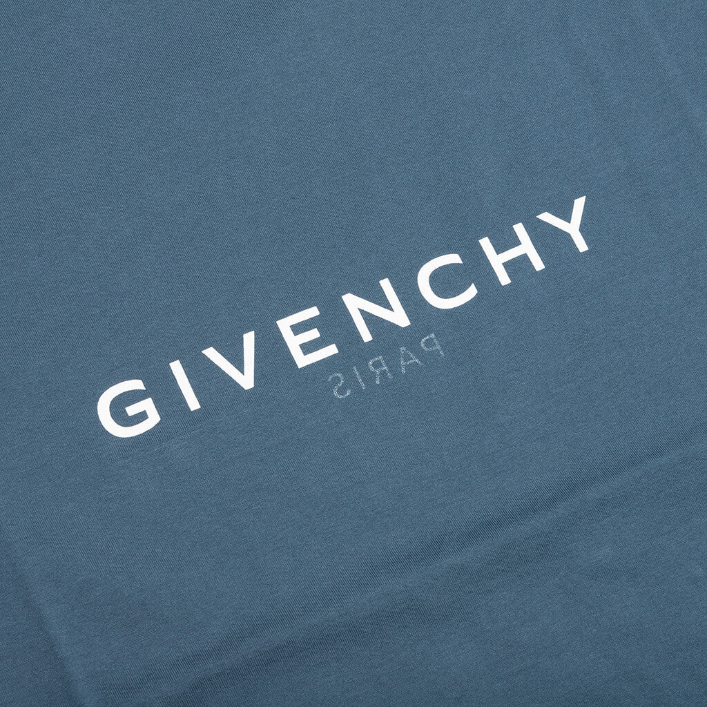 Slim Fit Reverse Print T Shirt Military Blue