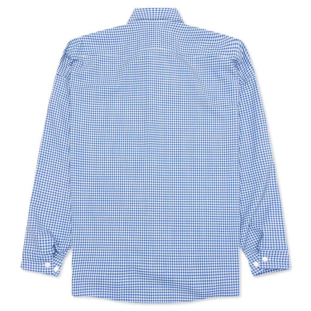Checked Wool Shirt Blue White