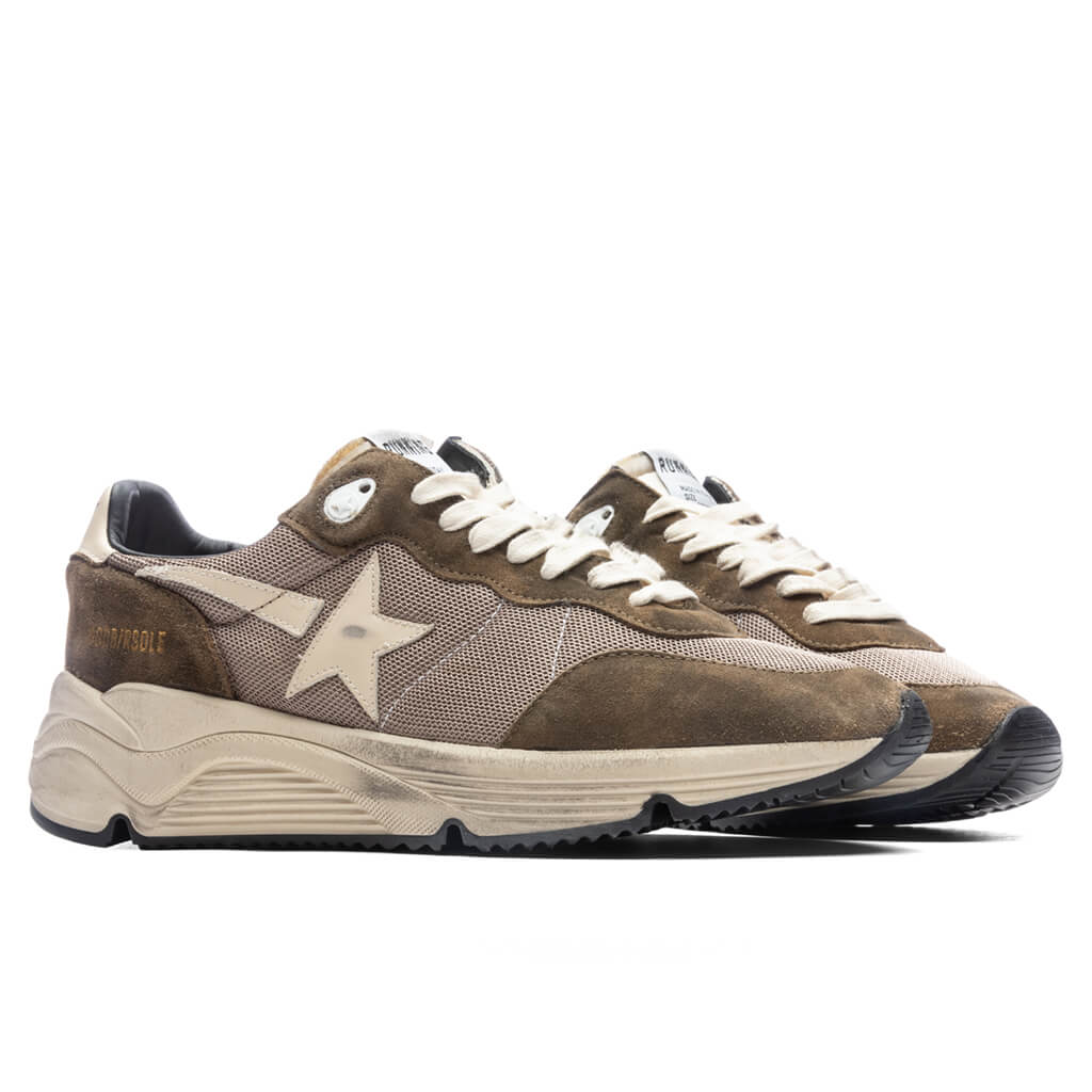 Running Sole Sneakers Olive Green Cream