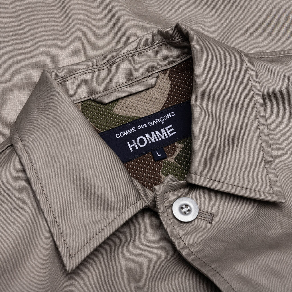 Multi Pocket Chore Jacket Grey Beige