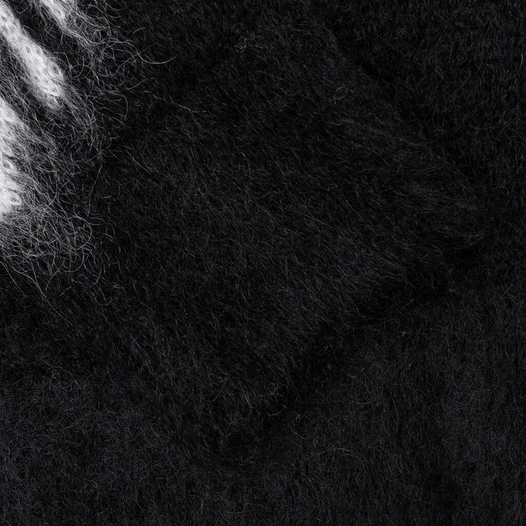 Intarsia Mohair and Wool Sweater Black White