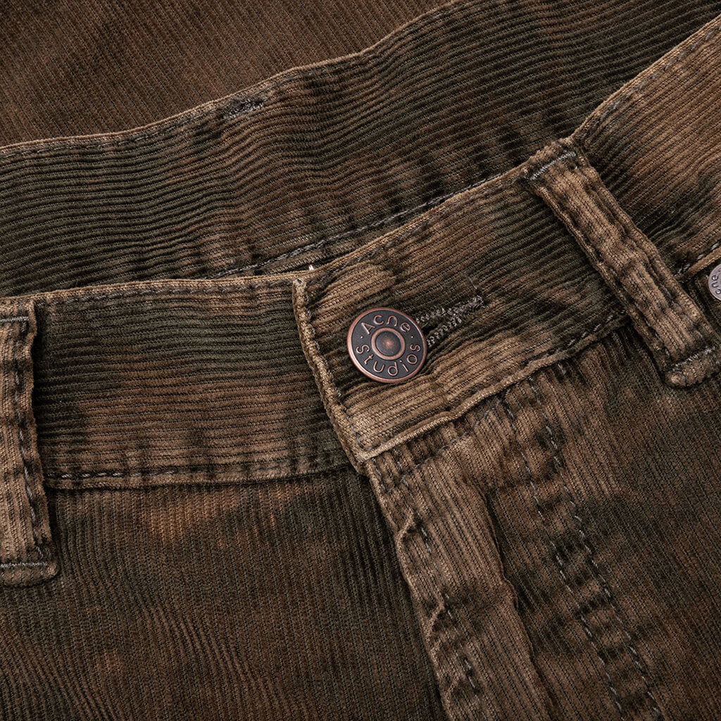 Stonewash Corduroy Trousers Olive Green