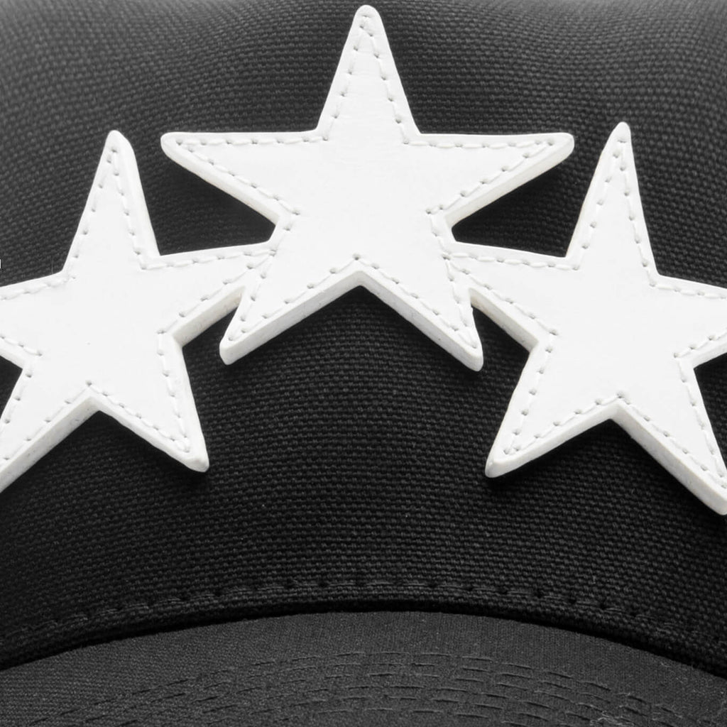 Three Star Trucker Hat Black