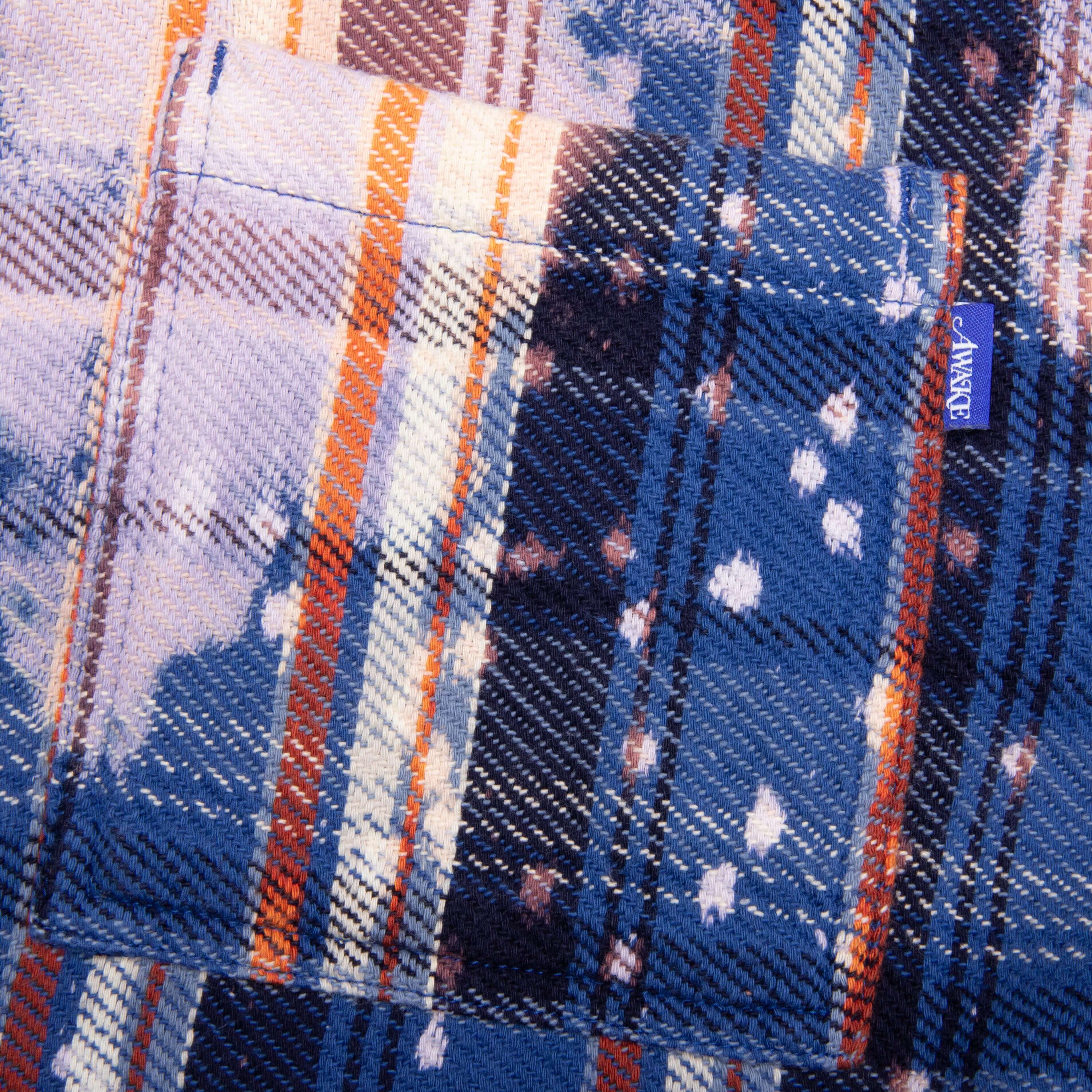 Awake NY x Jordan Flannel Blackened Blue Boarder Blue Sail
