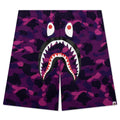 Color Camo Shark Sweat Shorts Purple