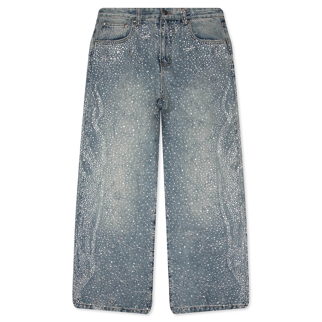 20K Zodiac Diamond Denim Pants Blue